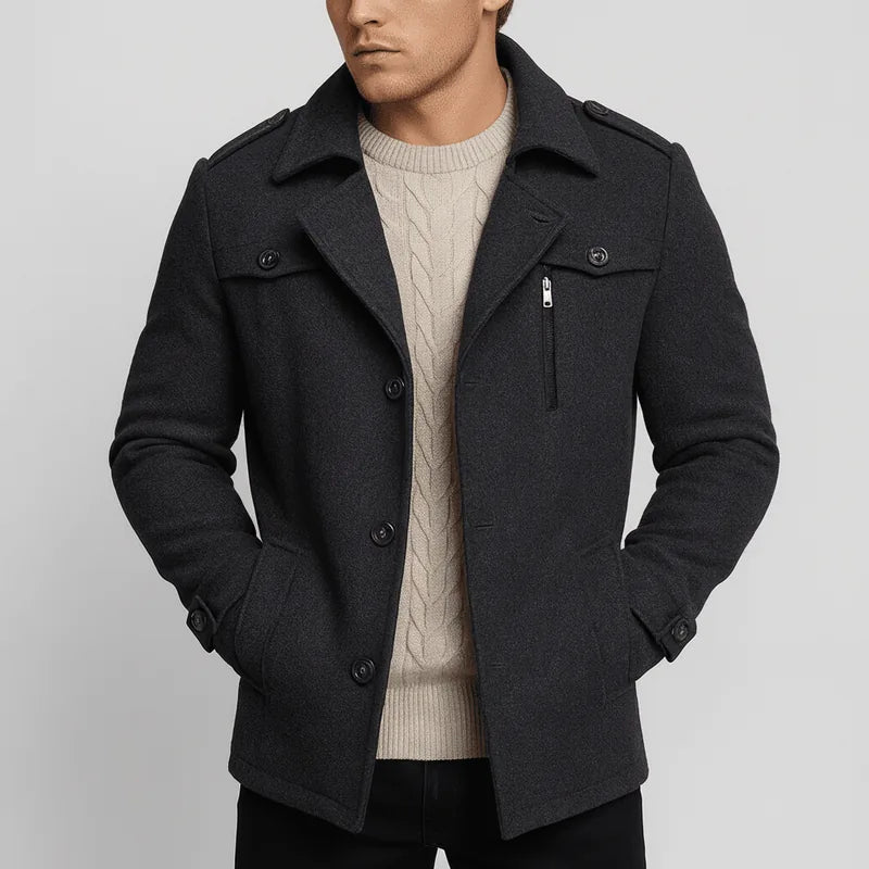 Rourke Tailored Wool Peacoat